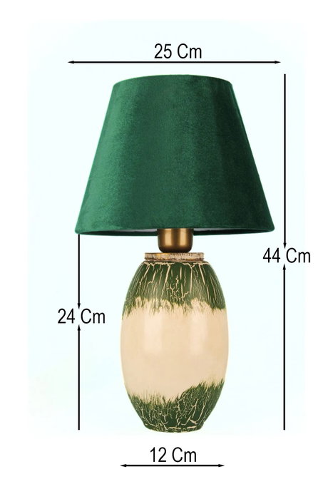 Opviq Lámpara de Mesa BK052 Verde de Cerámica Opviq Lámpara de Mesa BK052 Verde de Cerámica